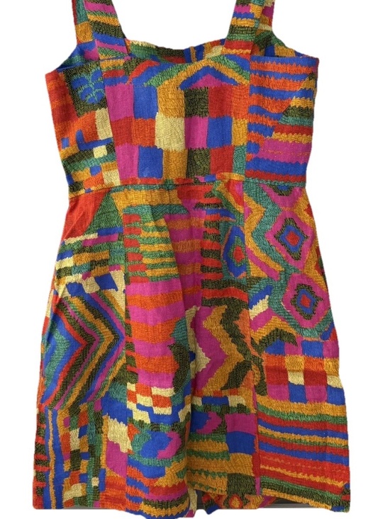 FARM Rio Dresses & Skirts - NEW Farm Rio Mini Dress Linen Women's Summer Patches Colorful Tropical Medium